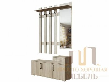 Прихожая №3 Вешалка с зеркалом 1200 (4 крючка) в Ноябрьске - noyabrsk.mebel-74.com | фото