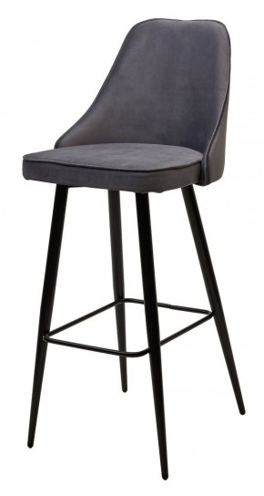 Барный стул NEPAL-BAR СЕРЫЙ #27, велюр/ черный каркас (H=78cm) М-City в Ноябрьске - noyabrsk.mebel-74.com | фото