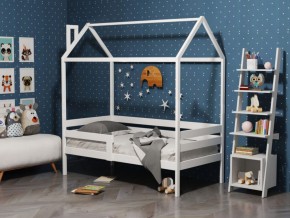 Детская кровать-домик из массива березы Соня-6 (Белый/Лак) в Ноябрьске - noyabrsk.mebel-74.com | фото