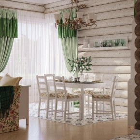 Комлект Вествик обеденный стол и четыре стула, массив сосны, цвет белый в Ноябрьске - noyabrsk.mebel-74.com | фото