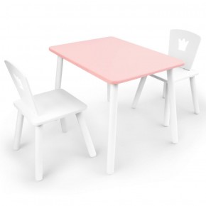 Комплект детской мебели стол и два стула Корона  (Розовый/Белый/Белый) в Ноябрьске - noyabrsk.mebel-74.com | фото