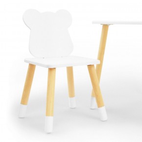 Комплект детской мебели стол и два стула Мишутка (Белый/Белый/Береза) в Ноябрьске - noyabrsk.mebel-74.com | фото