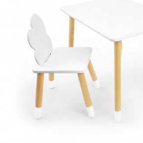 Комплект детской мебели стол и два стула Облачко (Белый/Белый/Береза) в Ноябрьске - noyabrsk.mebel-74.com | фото