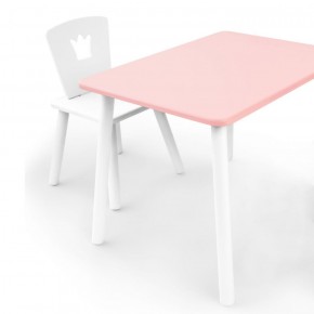 Комплект детской мебели стол и стул Корона (Розовый/Белый/Белый) в Ноябрьске - noyabrsk.mebel-74.com | фото