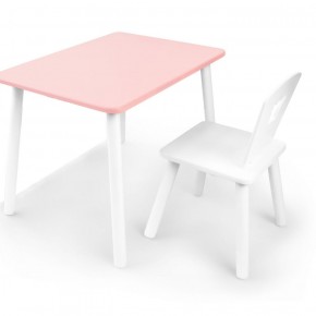 Комплект детской мебели стол и стул Корона (Розовый/Белый/Белый) в Ноябрьске - noyabrsk.mebel-74.com | фото
