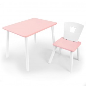 Комплект детской мебели стол и стул Корона (Розовый/Розовый/Белый) в Ноябрьске - noyabrsk.mebel-74.com | фото