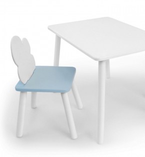 Комплект детской мебели стол и стул Облачко (Белый/Голубой/Белый) в Ноябрьске - noyabrsk.mebel-74.com | фото