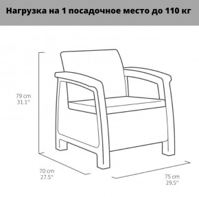 Комплект мебели Корфу Рест (Corfu Rest - without table) коричневый в Ноябрьске - noyabrsk.mebel-74.com | фото