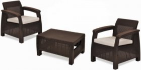 Комплект мебели Корфу Уикенд (Corfu Weekend) коричневый - серо-бежевый * в Ноябрьске - noyabrsk.mebel-74.com | фото