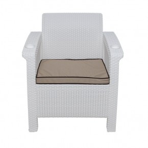 Комплект уличной мебели Yalta Premium Terrace Set (Ялта) белый (+подушки под спину) в Ноябрьске - noyabrsk.mebel-74.com | фото