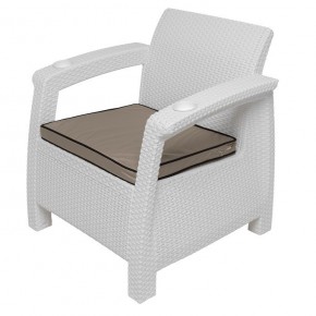 Комплект уличной мебели Yalta Premium Terrace Set (Ялта) белый (+подушки под спину) в Ноябрьске - noyabrsk.mebel-74.com | фото