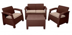 Комплект уличной мебели Yalta Premium Terrace Set (Ялта) шоколадый (+подушки под спину) в Ноябрьске - noyabrsk.mebel-74.com | фото