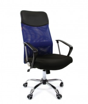 Кресло для руководителя CHAIRMAN 610 N (15-21 черный/сетка синий) в Ноябрьске - noyabrsk.mebel-74.com | фото