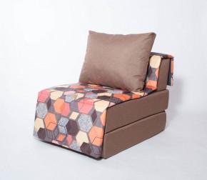Кресло-кровать бескаркасное Харви (коричневый-геометрия браун) в Ноябрьске - noyabrsk.mebel-74.com | фото