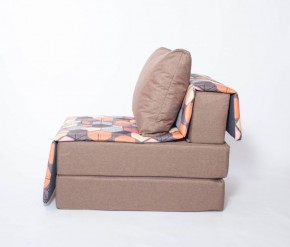 Кресло-кровать бескаркасное Харви (коричневый-геометрия браун) в Ноябрьске - noyabrsk.mebel-74.com | фото