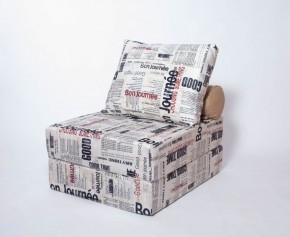 Кресло-кровать-пуф бескаркасное Прайм (Газета) в Ноябрьске - noyabrsk.mebel-74.com | фото
