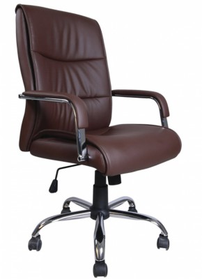 Кресло офисное BRABIX "Space EX-508" (экокожа, хром, коричневое) 531164 в Ноябрьске - noyabrsk.mebel-74.com | фото