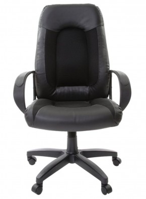 Кресло офисное BRABIX "Strike EX-525" (экокожа черная, ткань черная) 531381 в Ноябрьске - noyabrsk.mebel-74.com | фото
