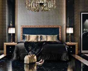Кровать 2-х спальная (1,8 м) Тиффани Premium черная/золото с мягким элементом (Антрацит) с подъемным механизмом (ТФКР180-3[3](П) в Ноябрьске - noyabrsk.mebel-74.com | фото