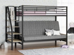 Кровать двухъярусная с диваном "Мадлен-3" (Черный/Серый) в Ноябрьске - noyabrsk.mebel-74.com | фото