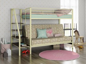 Кровать двухъярусная с диваном "Мадлен-3" (Белый/Фиолетовы) в Ноябрьске - noyabrsk.mebel-74.com | фото