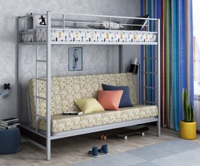 Кровать двухъярусная с диваном "Мадлен" (Серый/Фиолетовый) в Ноябрьске - noyabrsk.mebel-74.com | фото