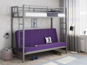 Кровать двухъярусная с диваном "Мадлен" (Серый/Фиолетовый) в Ноябрьске - noyabrsk.mebel-74.com | фото