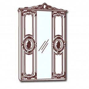 Шкаф 3-х дверный с зеркалами (01.143) Роза (орех) в Ноябрьске - noyabrsk.mebel-74.com | фото