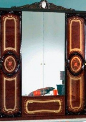 Шкаф 4-х дверный с зеркалами (01.144) Роза (могано) в Ноябрьске - noyabrsk.mebel-74.com | фото