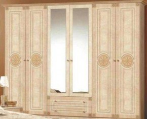 Шкаф 6-и дверный с зеркалами (02.146) Рома (беж) в Ноябрьске - noyabrsk.mebel-74.com | фото