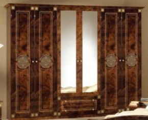 Шкаф 6-и дверный с зеркалами (02.146) Рома (орех) в Ноябрьске - noyabrsk.mebel-74.com | фото