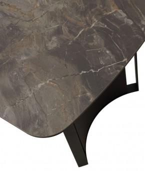 Стол RASMUS 160 KL-80 Серый мрамор, итальянская керамика / черный каркас, ®DISAUR в Ноябрьске - noyabrsk.mebel-74.com | фото