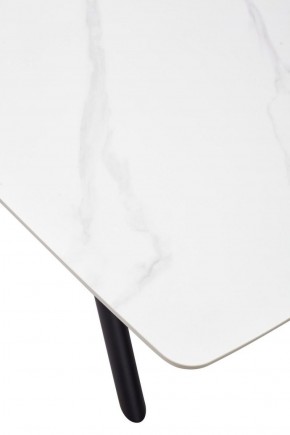 Стол RIVOLI 140 MATT WHITE MARBLE SOLID CERAMIC / BLACK, ®DISAUR в Ноябрьске - noyabrsk.mebel-74.com | фото